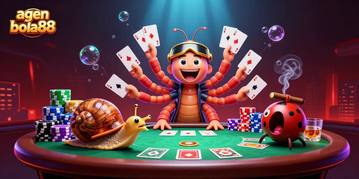 Get ready to bet with agen bola88 in a thrilling 3D casino scene full of excitement.