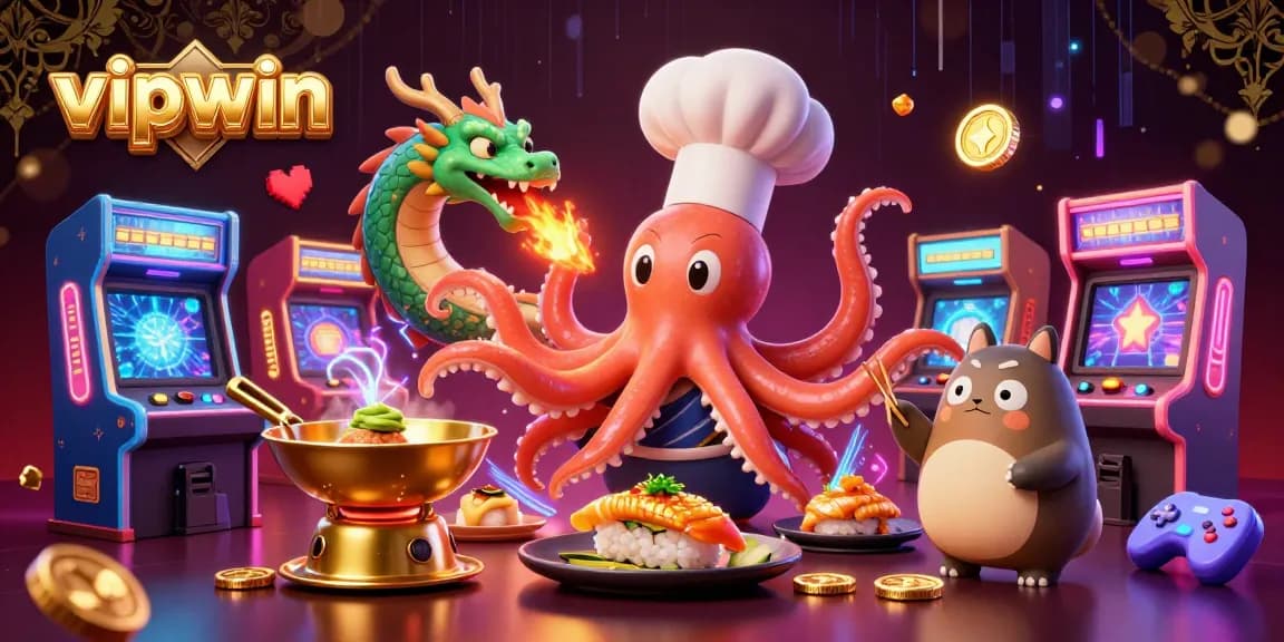 Experience the excitement of vipwin with engaging characters and dynamic gaming elements in a vibrant casino scene.