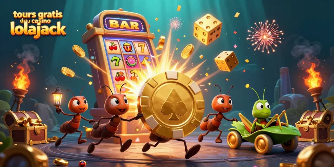 Engage with tours gratuits du casino lolajack through a vibrant 3D adventure illustration.