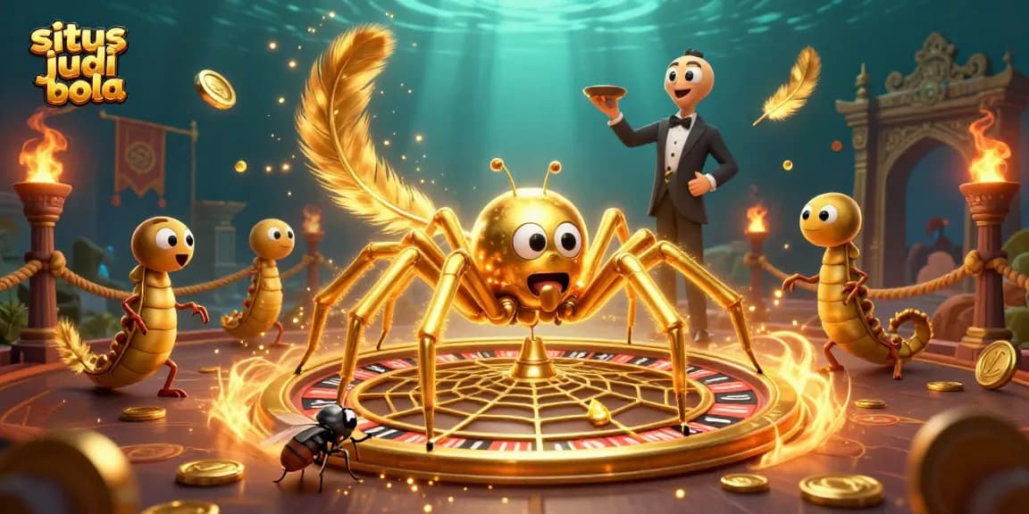 Engage in situs judi bola with thrilling bets amidst a vibrant 3D casino scene.