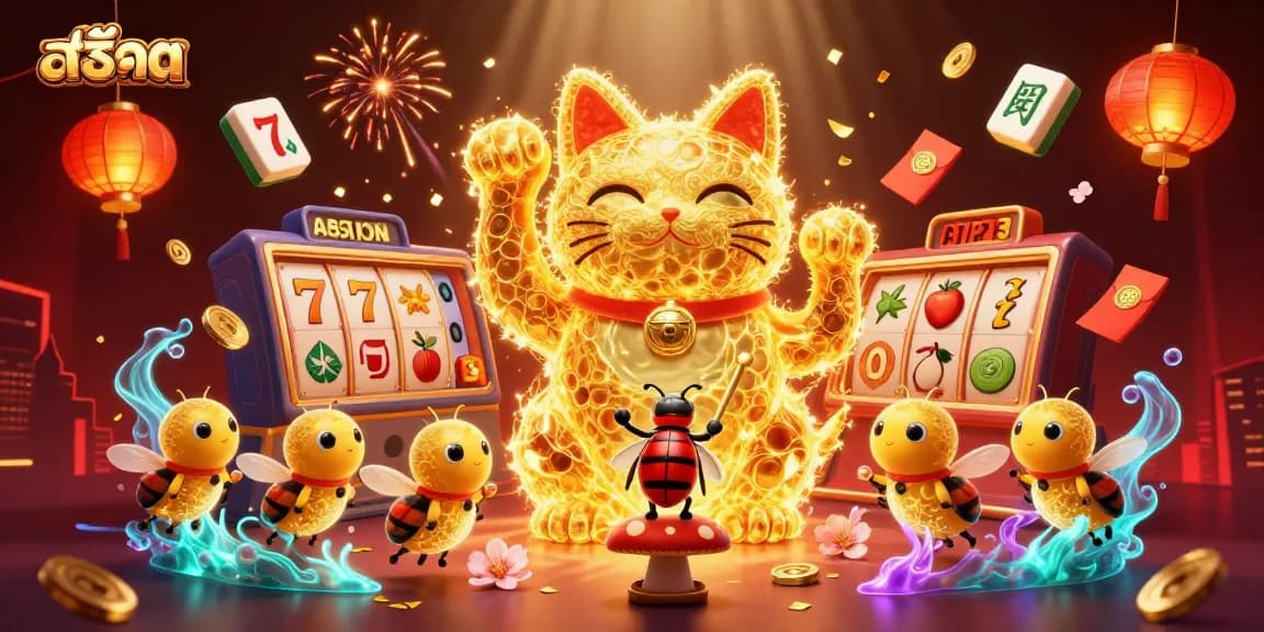 เล่นเกมสล็อต สล็อต ด้วยสัญลักษณ์แห่งโชคลาภที่น่าตื่นเต้นในฉากคาสิโน