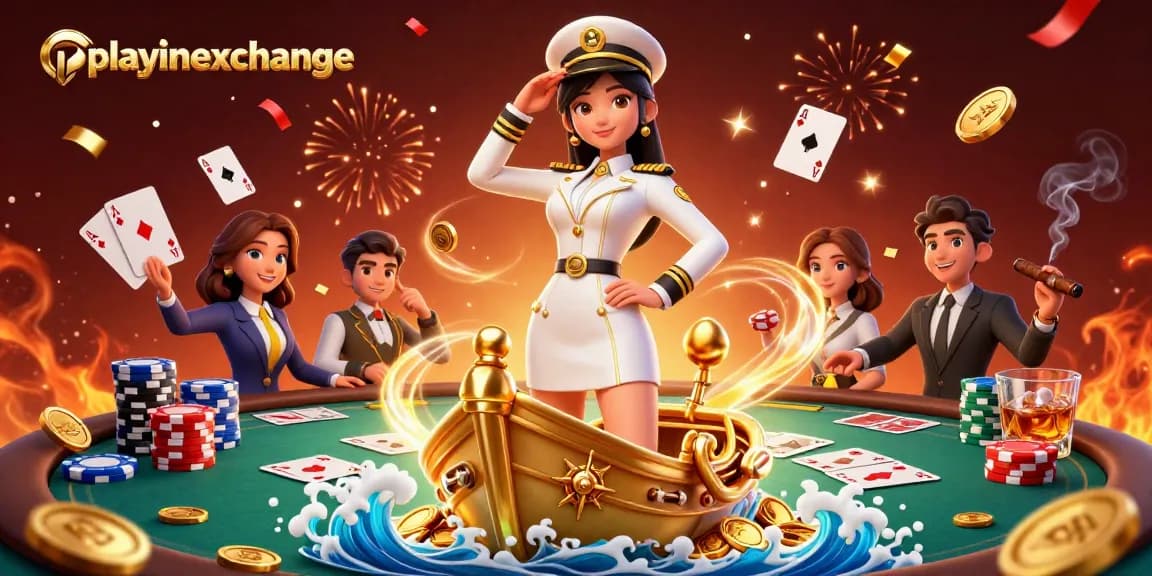 Experience thrilling bets at playinexchange with an engaging 3D illustration of vibrant casino dynamics.
