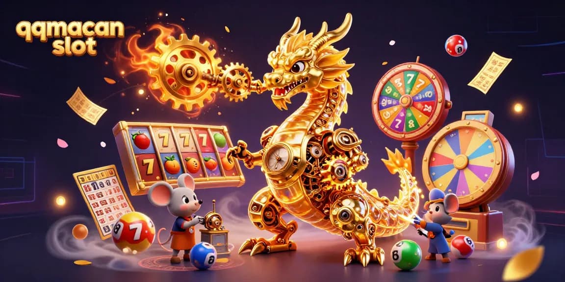 Engage with the qqmacan slot action featuring a golden dragon and vibrant game elements.