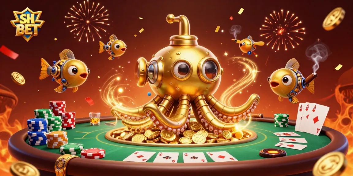 SH BET players strategize at a vibrant poker table amidst a treasure of golden coins.