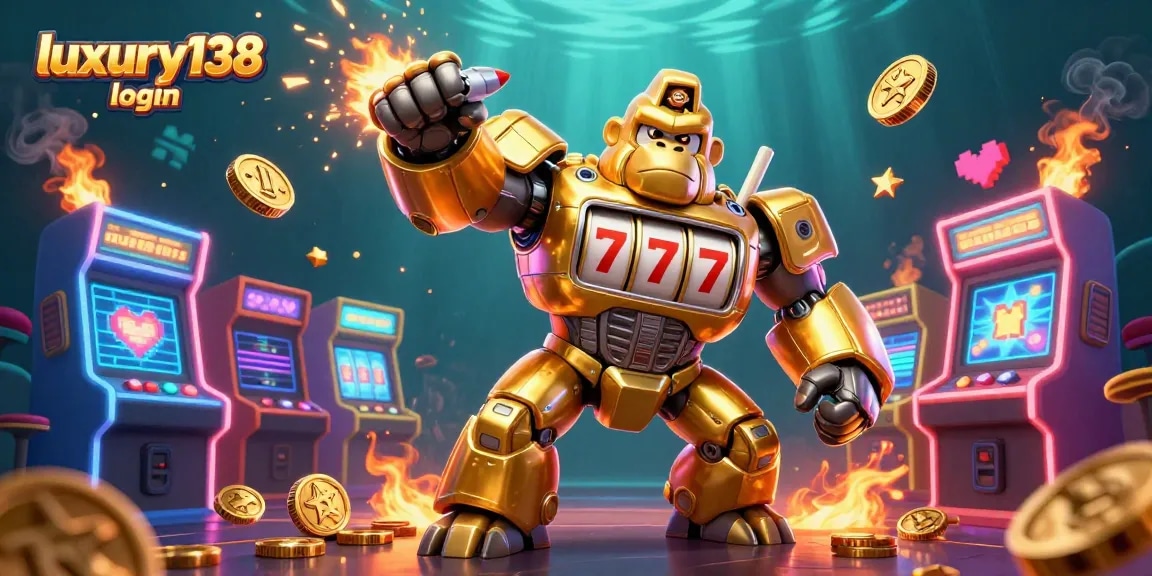 Experience the excitement of casino gaming with luxury138 login in a vibrant 3D illustration.