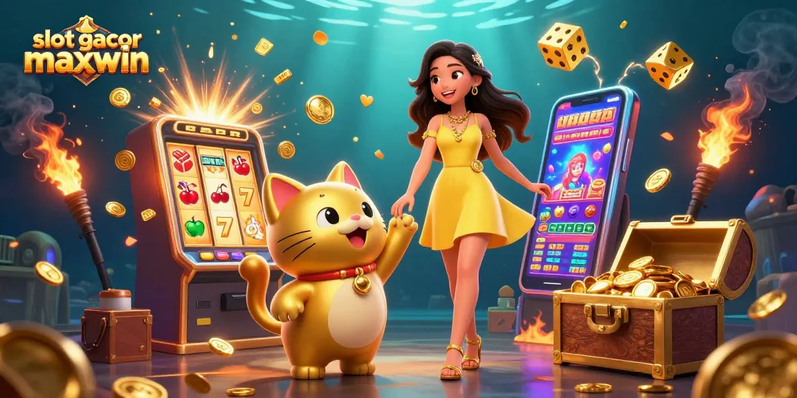 Engage with slot gacor maxwin through exciting scenes featuring a joyful player and lucky elements.