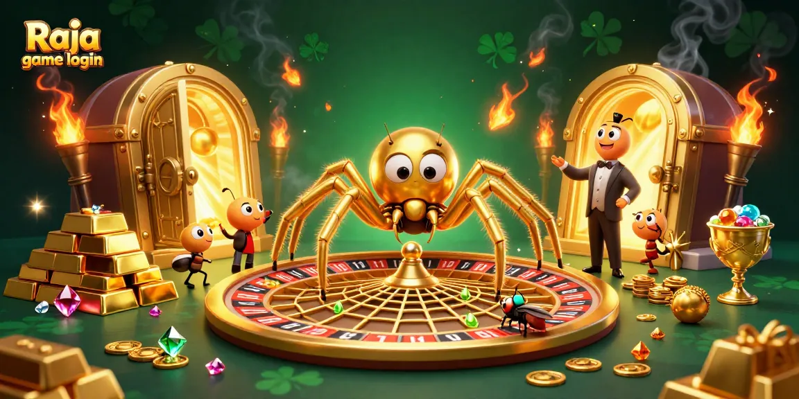 Experience the thrill of Raja game login with this interactive 3D casino illustration, showcasing excitement and engagement.