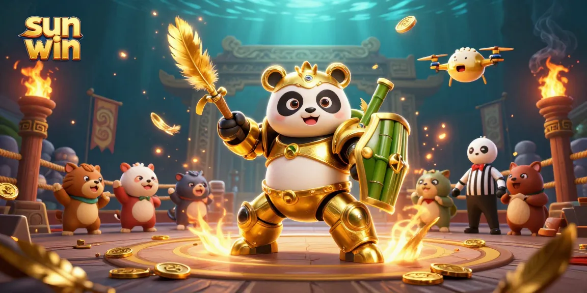 Experience sun win in an exciting 3D cartoon casino arena filled with golden elements and dynamic action.