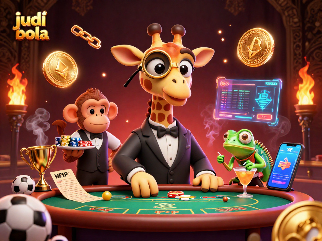 Engage in judi bola action with high-roller giraffe at a dynamic sports betting scene.