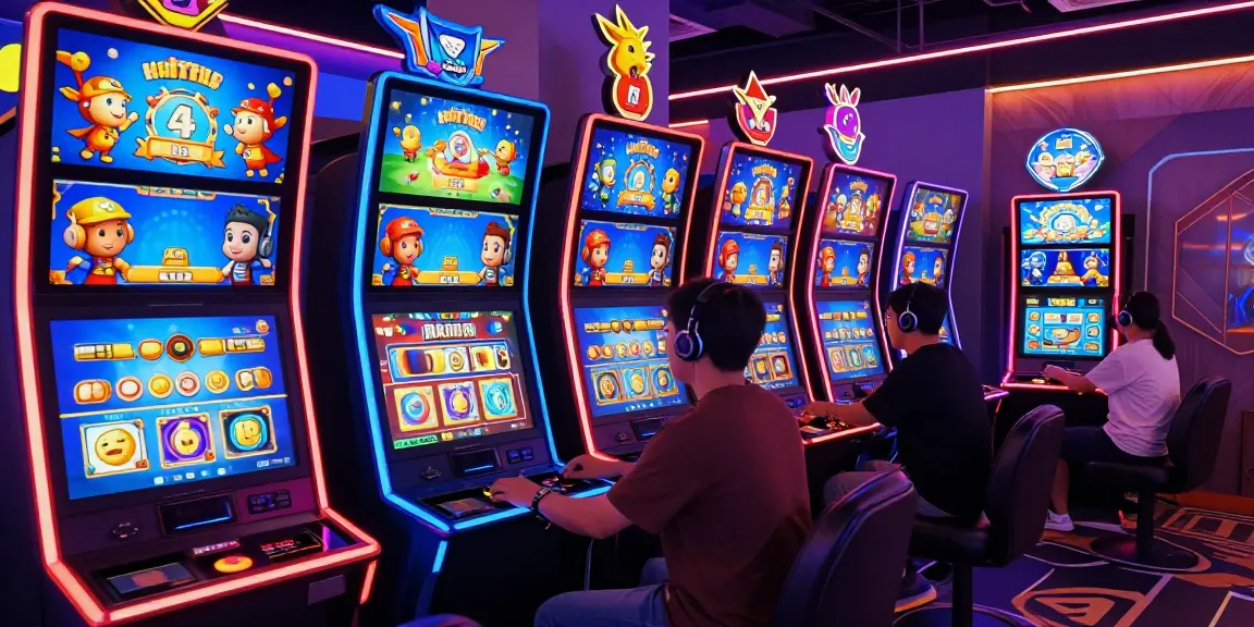 Interactive gaming scene showcasing situs haha178 features with players enjoying vibrant slot games and music.