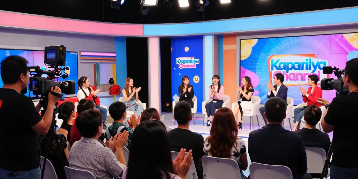 Engaged audience enjoying a live taping on kapamilyachannel.com with vibrant studio lights and dynamic hosts.