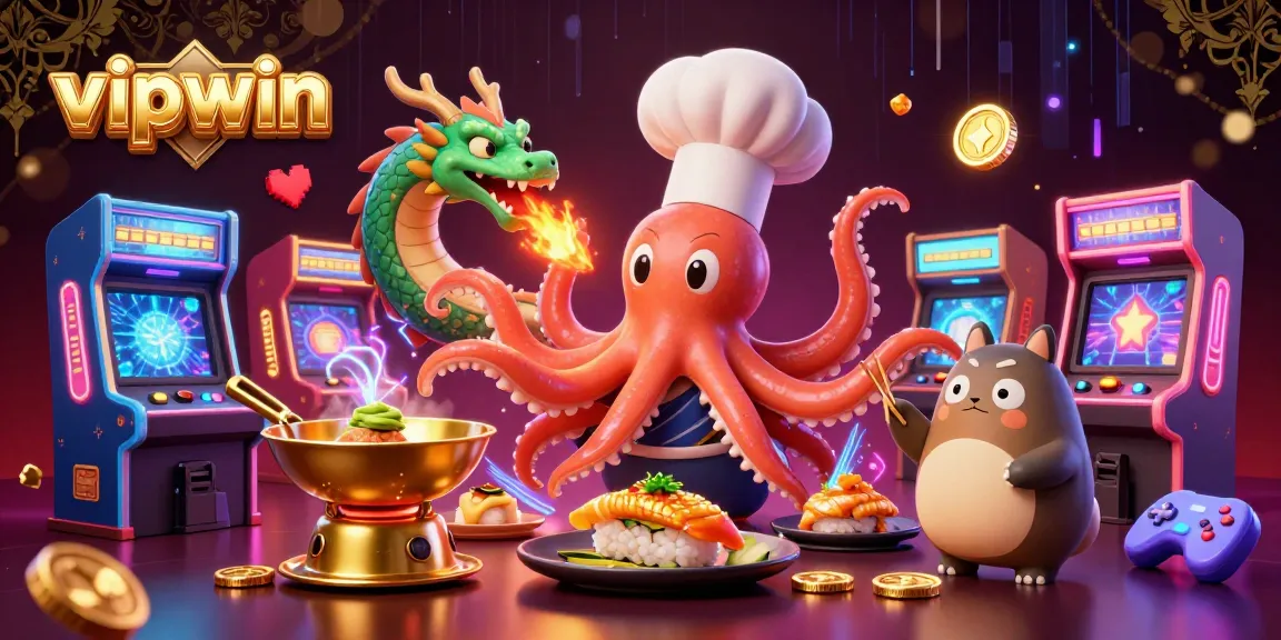 Experience the excitement of vipwin with engaging characters and dynamic gaming elements in a vibrant casino scene.