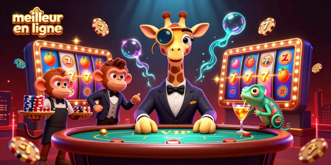 Vivez l'excitation au meilleur casino en ligne avec une girafe high-roller à une table de poker.