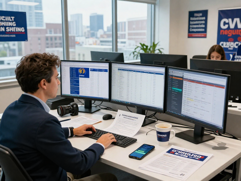 Professional scene featuring CTV advertising for campaigns in a vibrant political office setting.