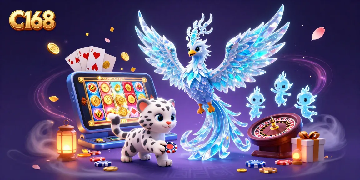 C168 engages players with a magical 3D scene showcasing a unique gaming experience filled with vibrant casino elements.