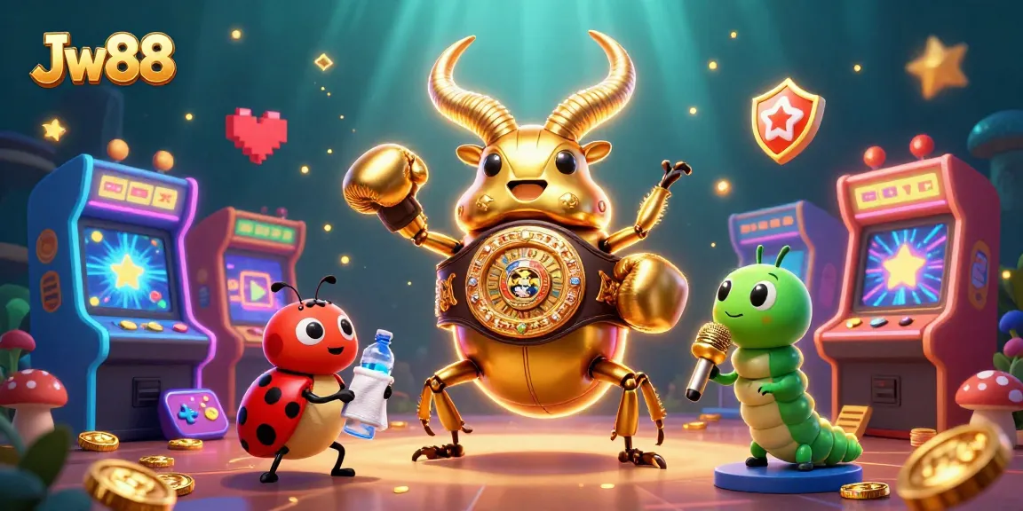 Experience thrilling gaming at Jw88 with vibrant 3D characters and casino-themed elements.