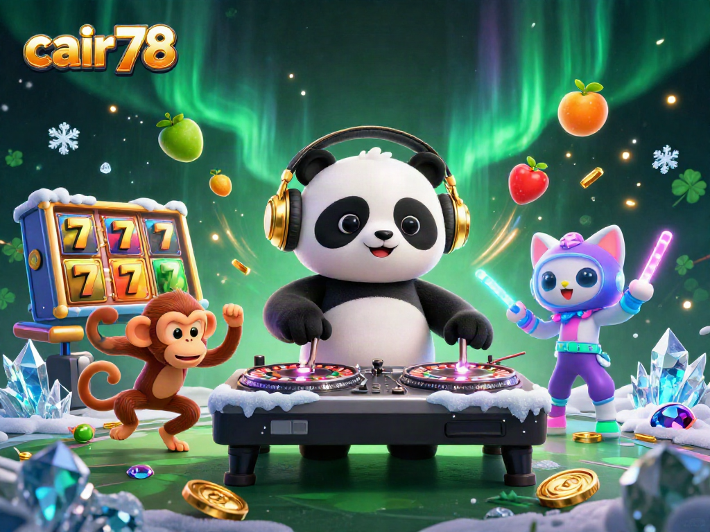 Cair78 memberikan pengalaman bermain mesin slot yang mendebarkan dengan DJ panda animasi, monyet, dan kucing dalam suasana pesta kasino.