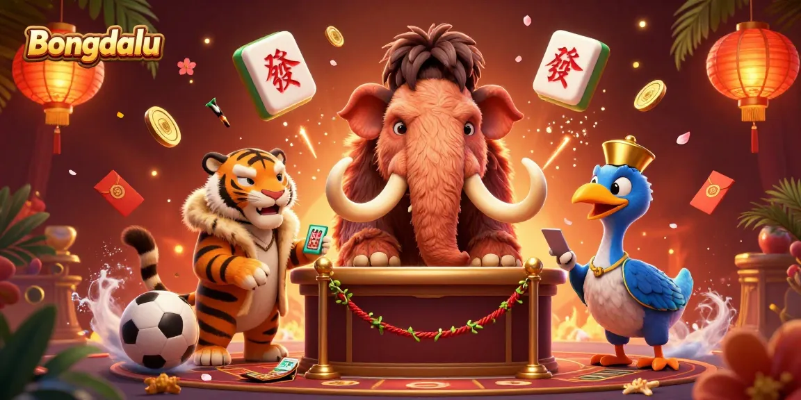 Bongdalu showcases dynamic sports betting excitement with cartoon characters in a lively casino scene