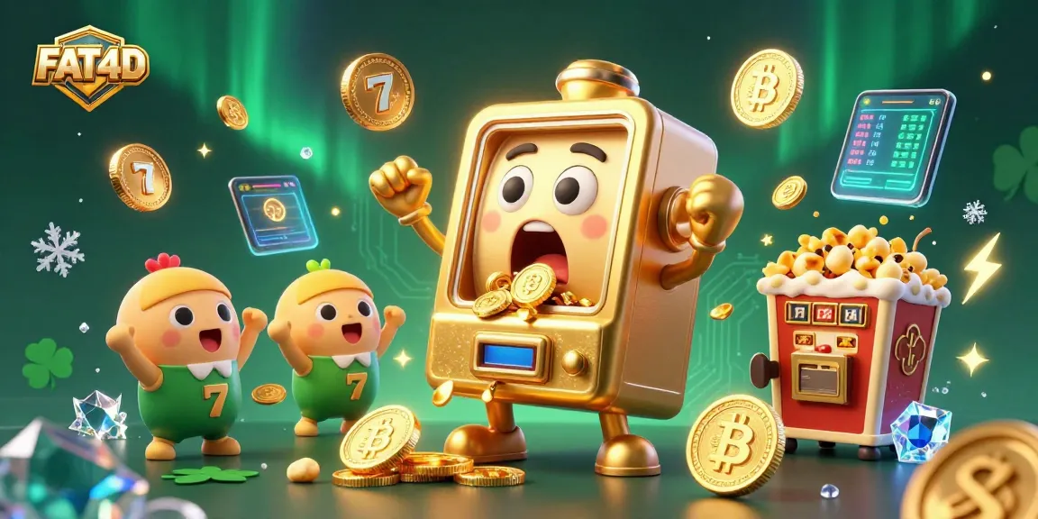 Celebrate FAT4D's jackpot moments with stunning slot machines cheering for big wins amidst vibrant casino elements.