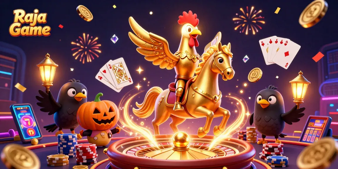 Engage in thrilling action with Raja Game inside a vibrant midnight casino filled with rewards.