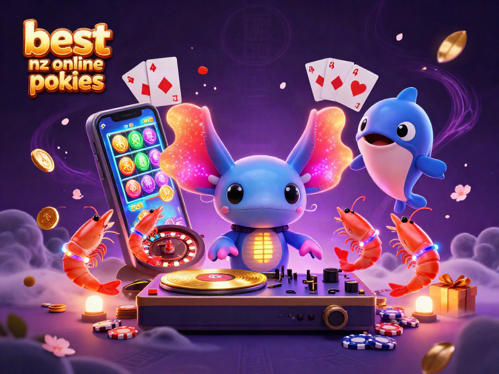 Unleash excitement with the best nz online pokies in a vibrant 3D casino illustration.