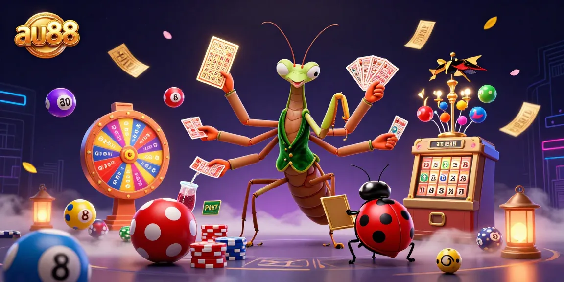 Experience thrilling gameplay at au88 with our vibrant casino scene featuring card dealing antics.