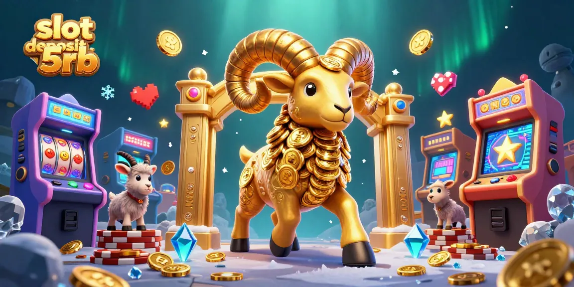 Experience the thrill of slot deposit 5rb in a vibrant online casino scene filled with gold and excitement.