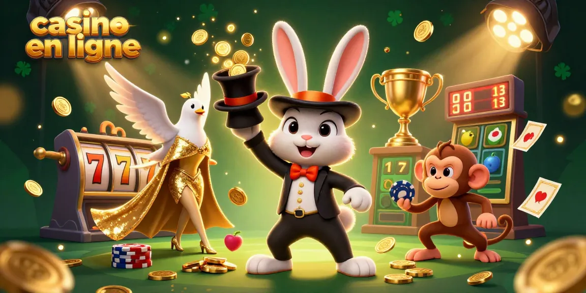 Casino en ligne : illustration dynamique d'un magicien et de ses tours de casino fascinants.