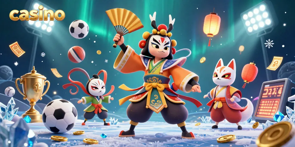 Engage in the excitement of casino gaming with vibrant characters and dynamic sports elements.