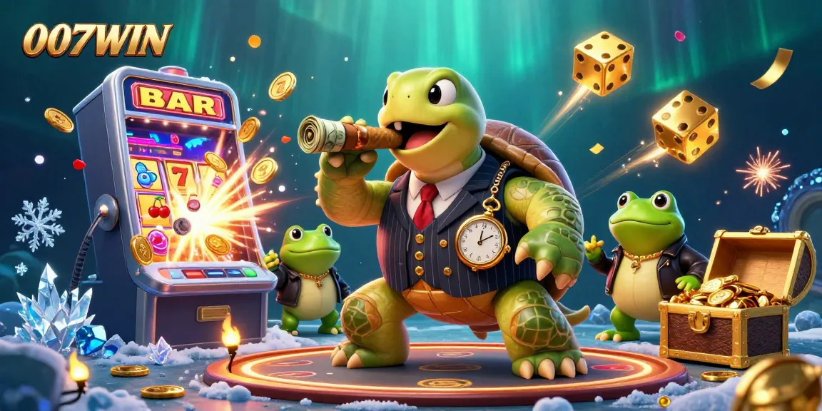 Experience thrilling wins at 007WIN with a dynamic casino scene featuring engaging characters and explosive jackpots.