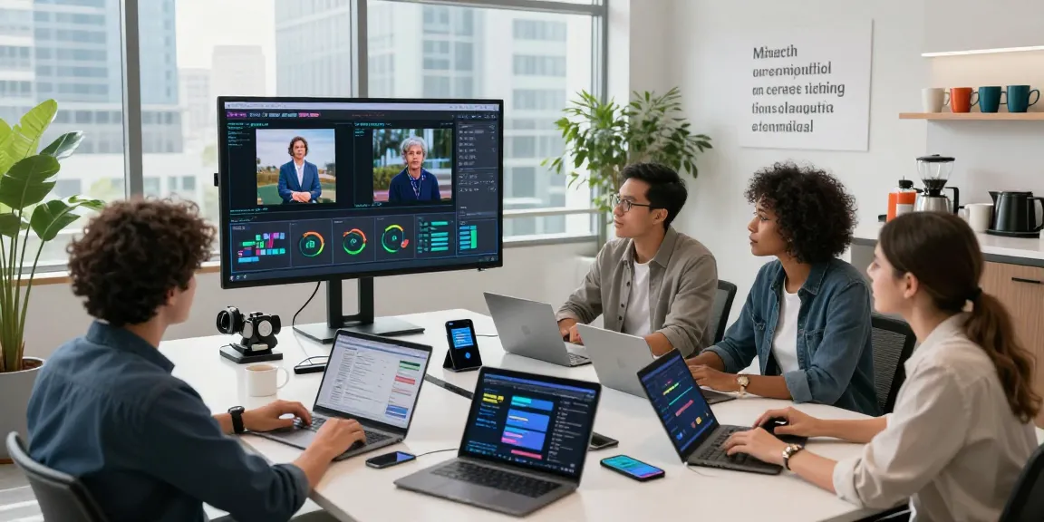 Team using an ai image detector in a modern workspace to analyze AI-generated content accurately.