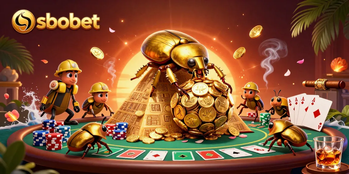 Bet on sbobet for sports action with vibrant casino elements in a detailed cartoon scene.