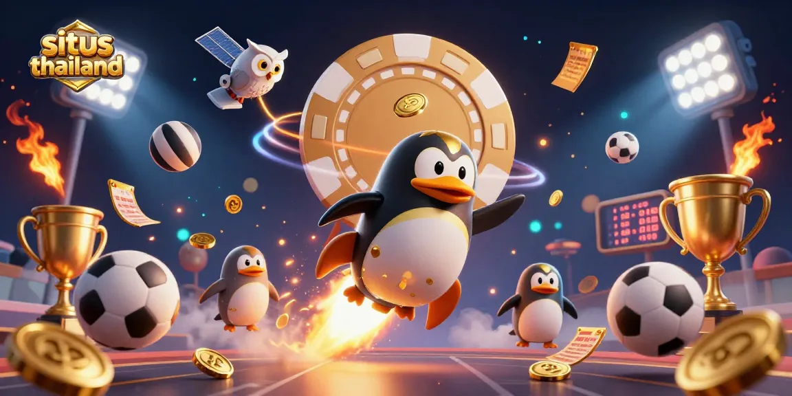 Experience the excitement of situs thailand with a vibrant casino-themed 3D illustration.