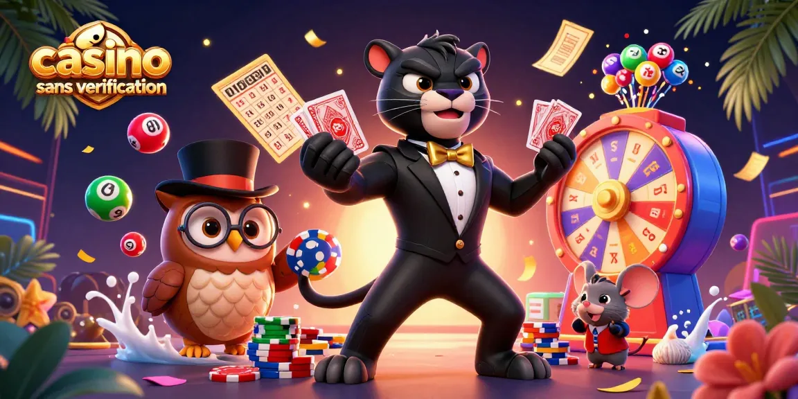 Jouez au casino sans vérification avec des personnages amusants et des éléments de jeu captivants.