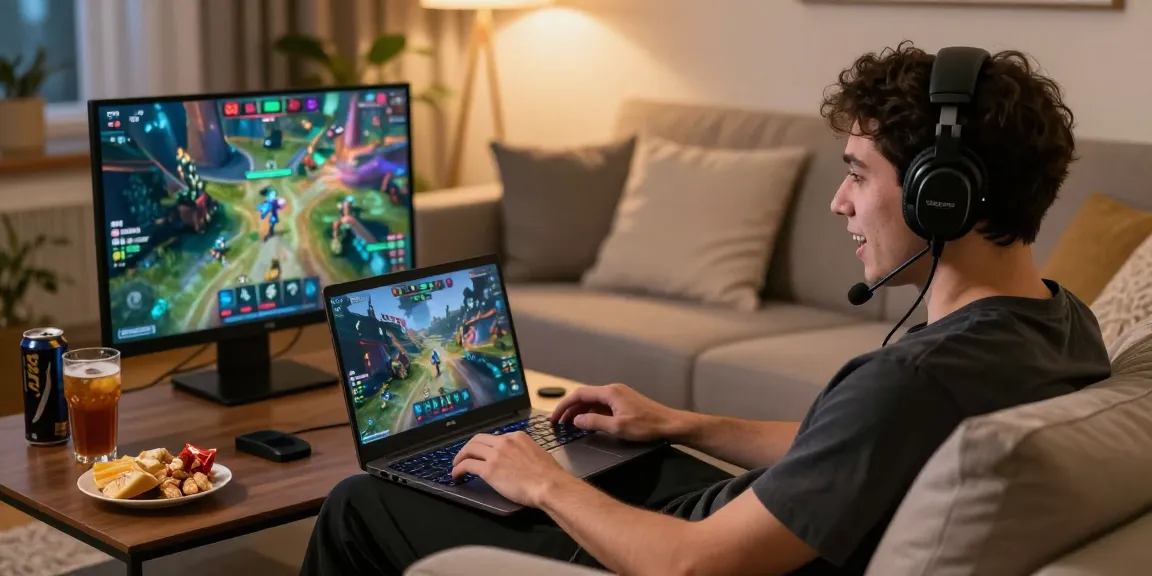 Login raja 328 gaming experience with a user engrossed in an exciting online game on a laptop