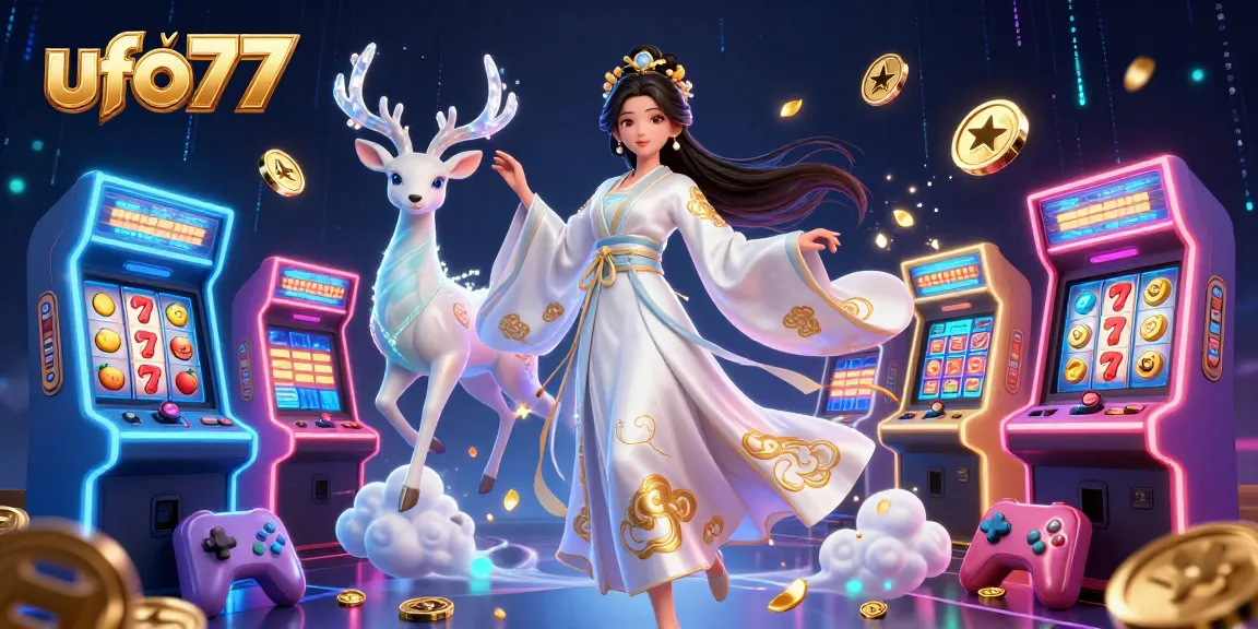 Engage in thrilling gameplay with ufo77, featuring dynamic characters and vibrant casino elements.