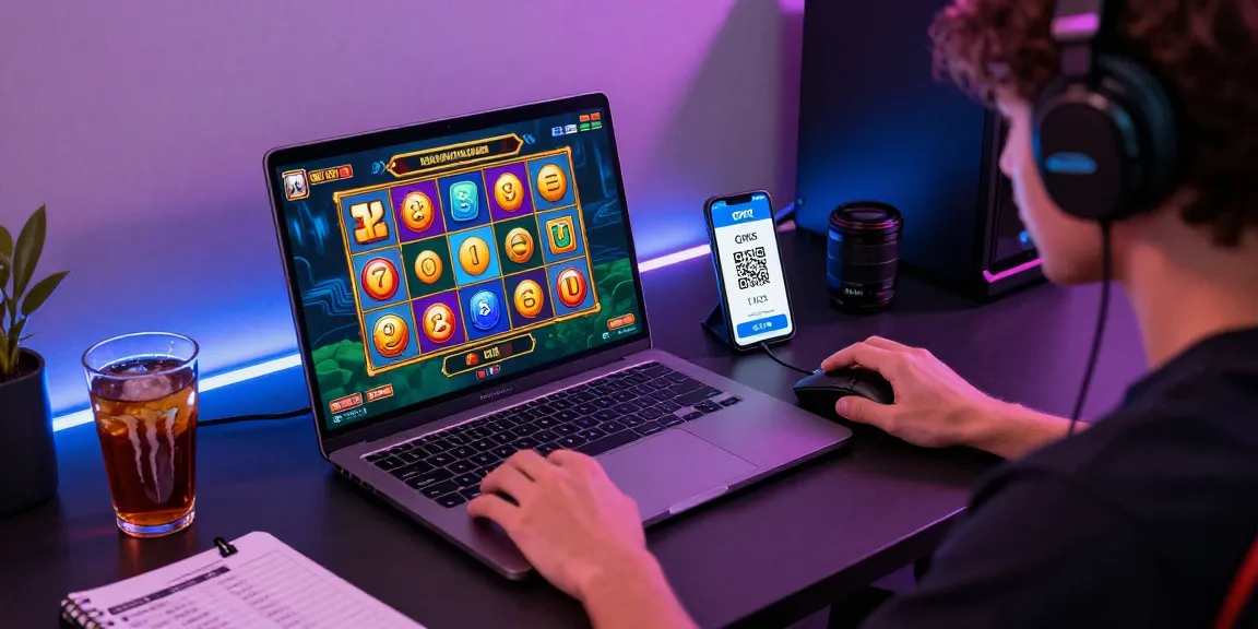 Player celebrating a slot deposit 1k win while gaming online with QRIS payment options.