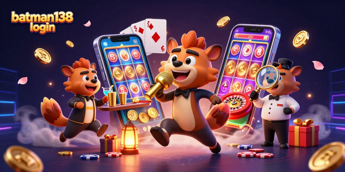 Experience the thrill of batman138 login with animated hyenas and lively casino elements.