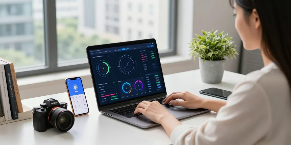 Enhance your internet speed with 快连 app displayed on a tech-savvy workspace.