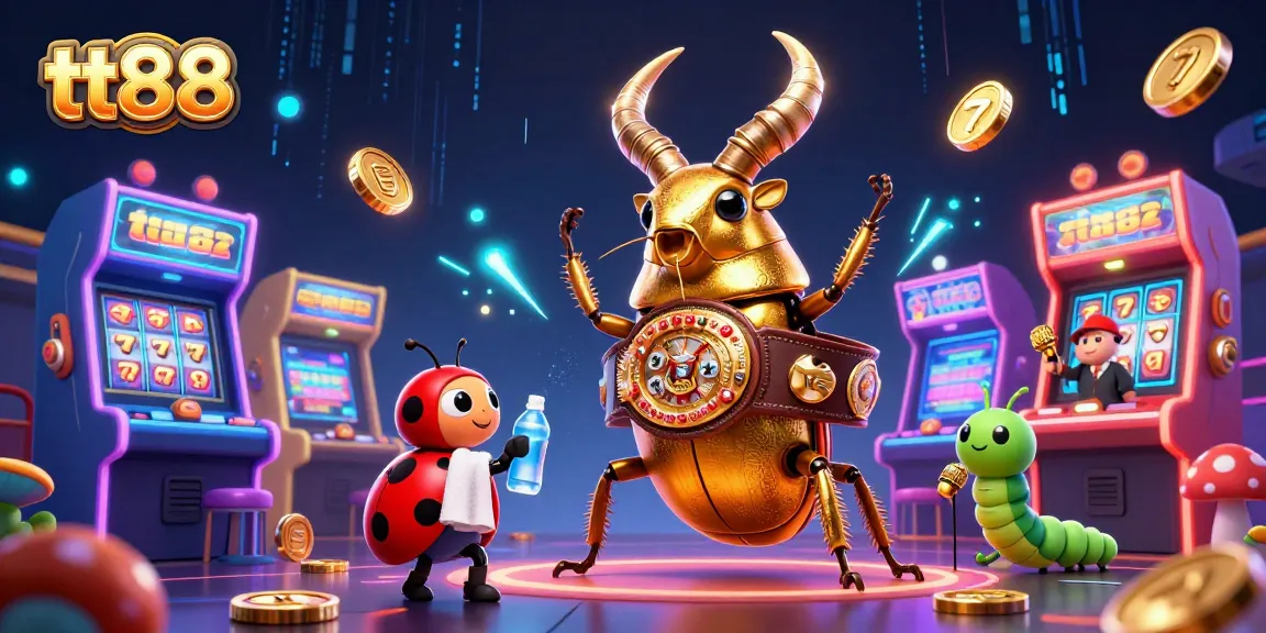 Engage with the exhilarating world of tt88 casino gaming illustrated through a vibrant cartoon scene.