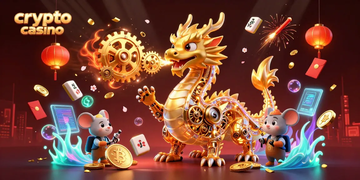 Gioca nel crypto casino e scopri un drago dorato che sputa ingranaggi d'oro.