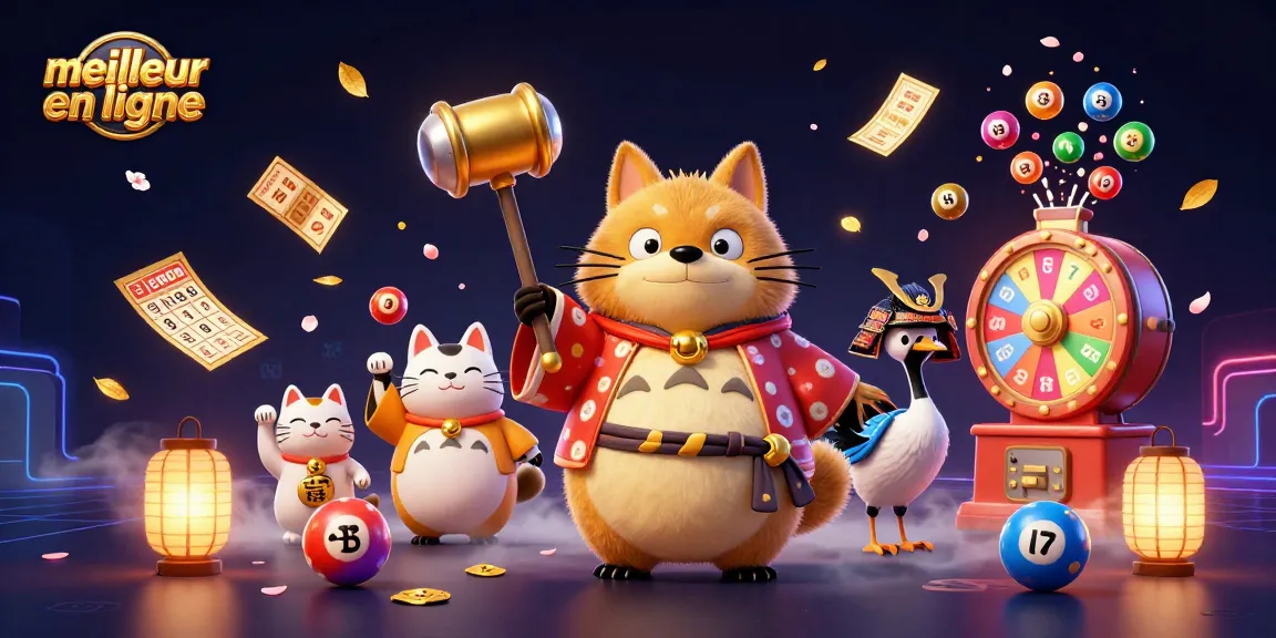 Play and win at meilleur casino en ligne with cheerful raccoon and colorful game elements