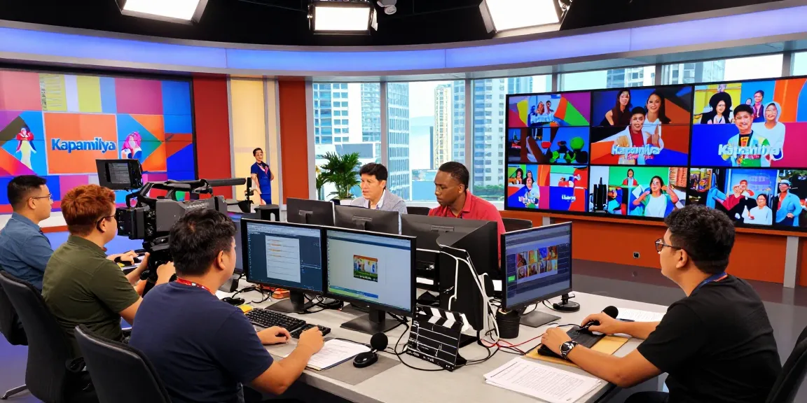Dynamic television studio showcasing KapamilyaChannel.com production team in action.
