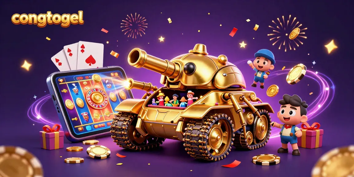 Experience the excitement of congtogel with a golden beetle tank casino illustration, showcasing dynamic gaming elements.