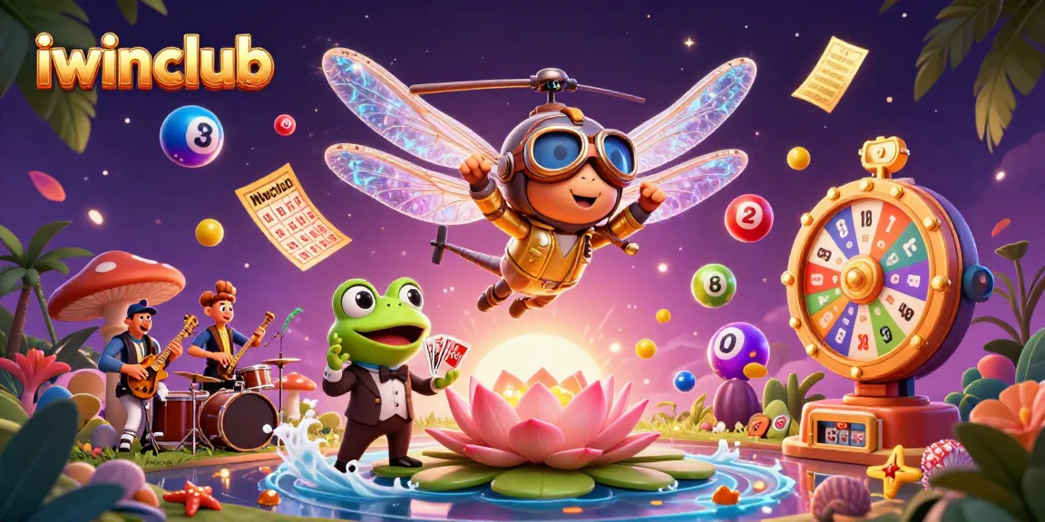 Engage with dynamic Casino elements at iwinclub, featuring vibrant characters and scenarios in a rich illustration.
