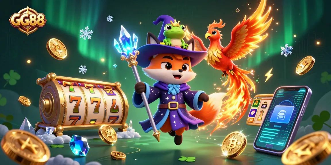 Win big at GG88 with a magical blend of gaming action, featuring slots, crypto coins, and enchanting characters.