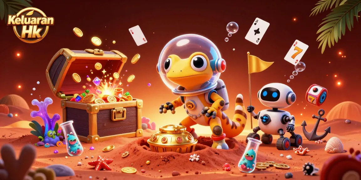 Engage with Keluaran Hk in a vibrant 3D cartoon casino scene featuring unique characters and dynamic elements.