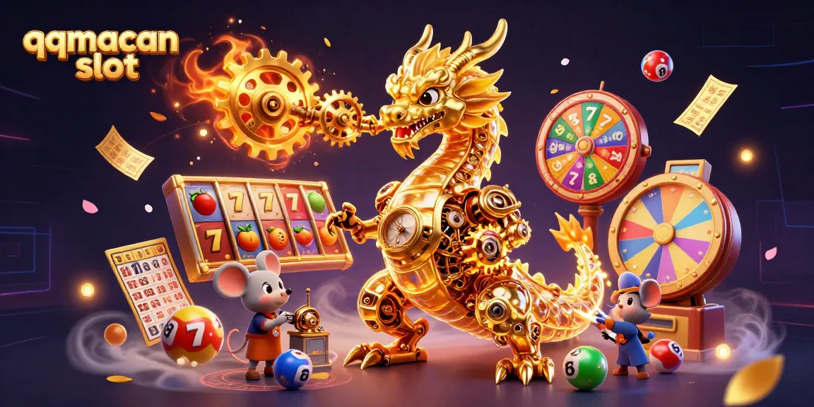 Engage with the qqmacan slot action featuring a golden dragon and vibrant game elements.